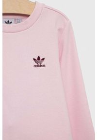 adidas Originals dres dziecięcy kolor różowy. Kolor: różowy. Materiał: dresówka #5