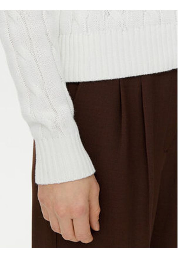 U.S. Polo Assn. Sweter WUP0398 Biały Regular Fit. Typ kołnierza: polo. Kolor: biały. Materiał: bawełna