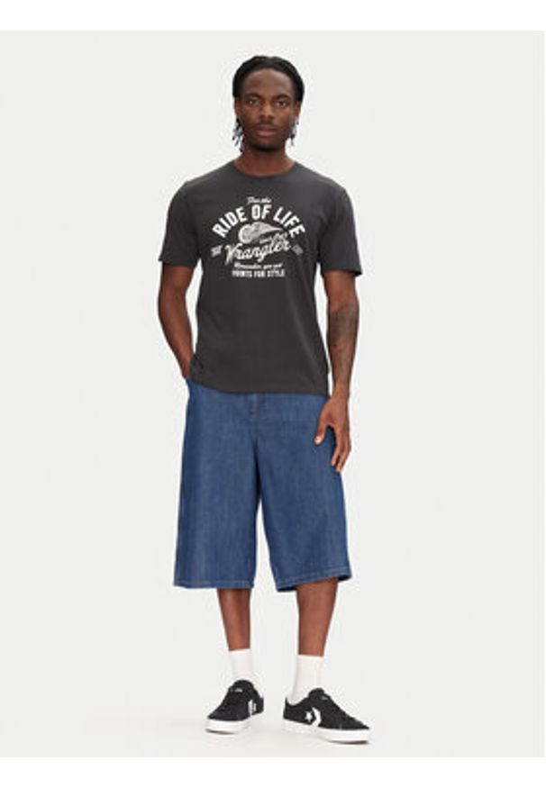 Wrangler Szorty jeansowe Jort 112362550 Niebieski Oversize. Kolor: niebieski. Materiał: bawełna