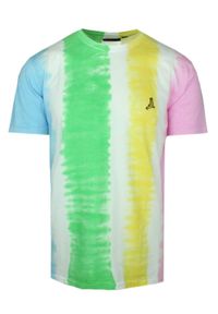 Wielokolorowy T-Shirt Męski - Bawełniany - Brave Soul. Okazja: na co dzień. Kolor: wielokolorowy. Materiał: bawełna. Wzór: prążki, paski. Sezon: wiosna, lato. Styl: casual #1