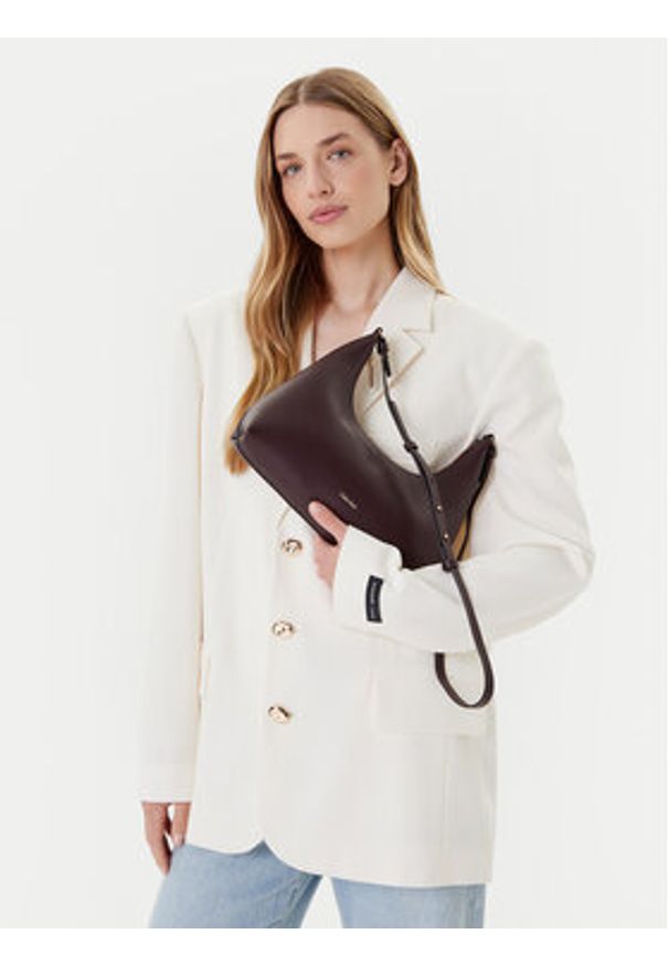 Calvin Klein Torebka Foil Logo Conv Shoulder Bag LV04F3272G Bordowy. Kolor: czerwony. Materiał: skórzane