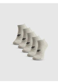 4f - 4F Skarpetki stopki (5-pack) męskie - szare 43-46. Kolor: szary. Materiał: dzianina, bawełna #1