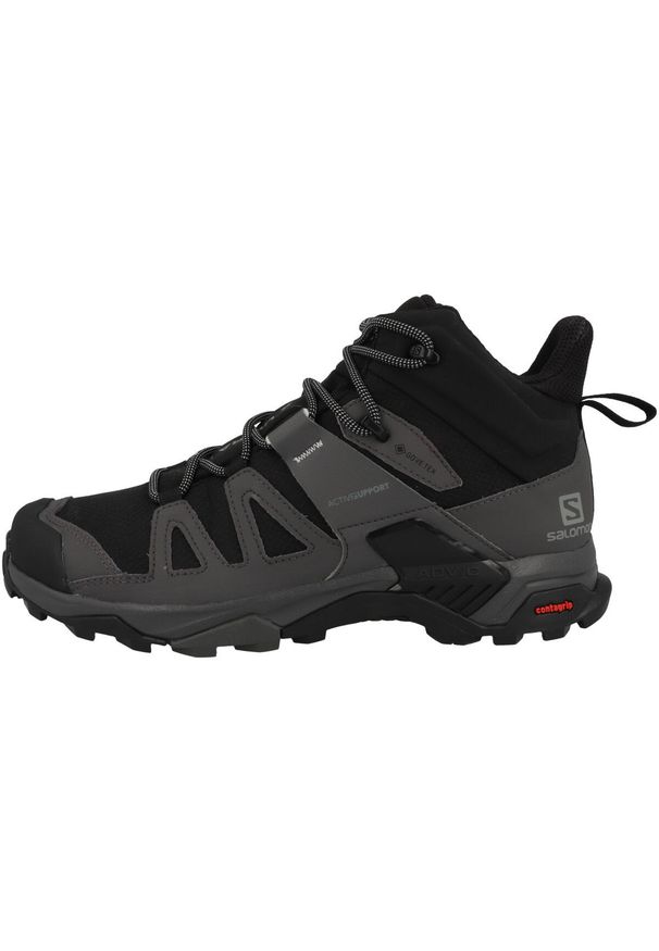 salomon - Buty trekkingowe męskie Salomon X Ward Leather Mid Gtx. Wysokość cholewki: za kostkę. Zapięcie: sznurówki. Kolor: szary. Materiał: materiał. Szerokość cholewki: normalna. Technologia: Gore-Tex. Sport: turystyka piesza