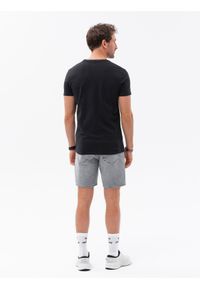 Ombre Clothing - T-shirt męski bawełniany z nadrukiem - czarny V4 OM-TSPT-0126 - XXL. Kolor: czarny. Materiał: bawełna. Długość rękawa: krótki rękaw. Długość: krótkie. Wzór: nadruk. Styl: klasyczny