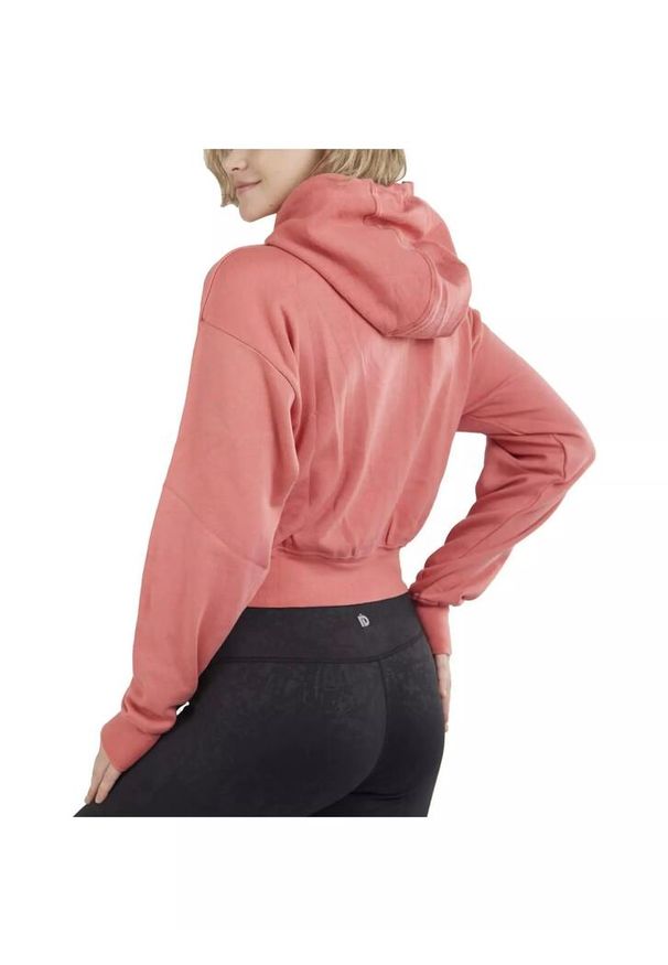 FUNDANGO - Damska bluza z kapturem Fundango Draug Crop. Typ kołnierza: kaptur. Kolor: różowy. Materiał: tkanina