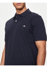 GANT - Gant Polo Shield 2220 Granatowy Slim Fit. Typ kołnierza: polo. Kolor: niebieski. Materiał: bawełna
