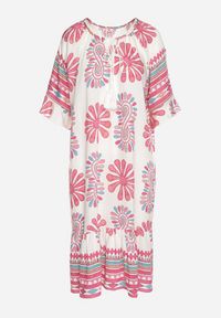 Born2be - Różowa Wiskozowa Sukienka Pudełkowa z Abstrakcyjnym Wzorem Reviona. Okazja: na spotkanie biznesowe, na co dzień. Kolor: różowy. Materiał: wiskoza. Styl: elegancki, casual, biznesowy #2