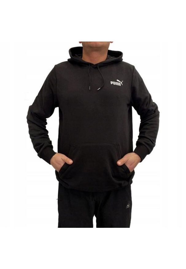 Puma - Bluza Z Kapturem Męska Logo Essentials. Typ kołnierza: kaptur. Kolor: czarny