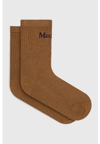 Max Mara Leisure skarpetki z domieszką kaszmiru kolor brązowy. Kolor: brązowy. Materiał: kaszmir #1