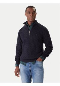TOMMY HILFIGER - Tommy Hilfiger Sweter Classic MW0MW36532 Granatowy Regular Fit. Kolor: niebieski. Materiał: bawełna