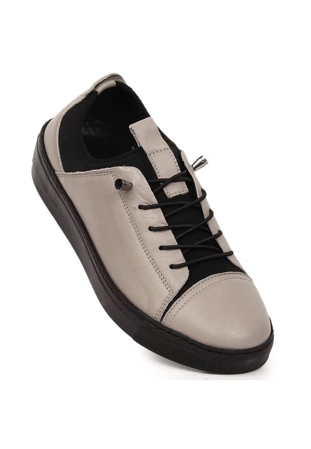 Skórzane lekkie półbuty damskie wsuwane szare T.Sokolski W26-151. Zapięcie: bez zapięcia. Kolor: szary. Materiał: skóra