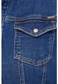 Pepe Jeans Sukienka jeansowa mini dopasowana. Kolor: niebieski. Materiał: tkanina. Długość rękawa: długi rękaw. Wzór: gładki. Typ sukienki: dopasowane. Długość: mini #2
