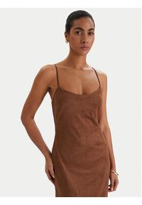 BARDOT - Bardot Sukienka z imitacji skóry Nadira 59194DB3 Brązowy Slim Fit. Kolor: brązowy. Materiał: skóra #5