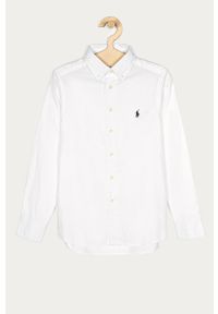 Polo Ralph Lauren - Koszula bawełniana dziecięca 134-176 cm. Okazja: na co dzień. Typ kołnierza: polo. Kolor: biały. Materiał: bawełna. Długość: długie. Wzór: gładki. Styl: elegancki, casual #1
