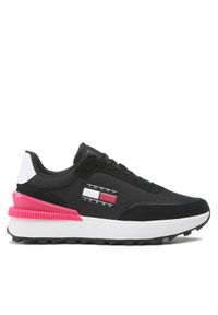 Tommy Jeans Sneakersy Wmn Tech Runner EN0EN02028 Czarny. Kolor: czarny. Materiał: zamsz, skóra