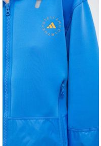 Adidas by Stella McCartney - adidas by Stella McCartney kurtka sportowa kolor niebieski przejściowa oversize. Kolor: niebieski. Materiał: materiał. Styl: sportowy #3