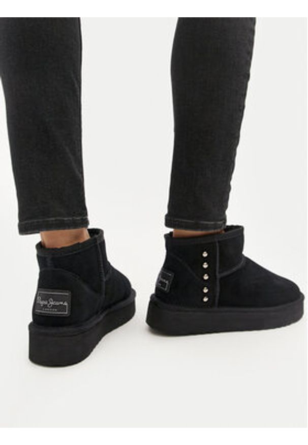 Pepe Jeans Śniegowce PLS50531 Czarny. Kolor: czarny. Materiał: zamsz, skóra