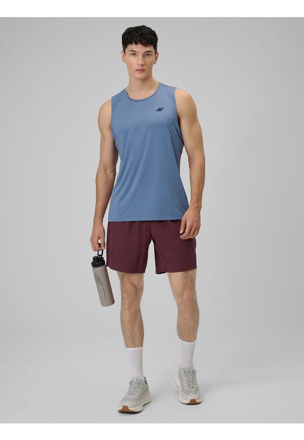 4f - 4F Spodenki treningowe szybkoschnące męskie - burgundowe L. Kolor: czerwony. Materiał: skóra, tkanina. Sport: fitness