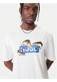 Hugo - HUGO T-Shirt Nalotrix 50554349 Biały Regular Fit. Kolor: biały. Materiał: bawełna #3