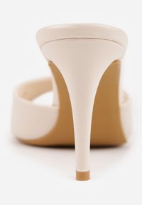 Born2be - Beżowe Eleganckie Klapki VICES na Szpilce Twinkle. Okazja: na imprezę, do pracy, na co dzień. Kolor: beżowy. Obcas: na szpilce. Styl: elegancki #6