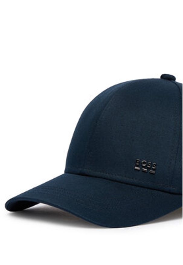 BOSS Czapka z daszkiem 50555479 Granatowy. Kolor: niebieski. Materiał: bawełna