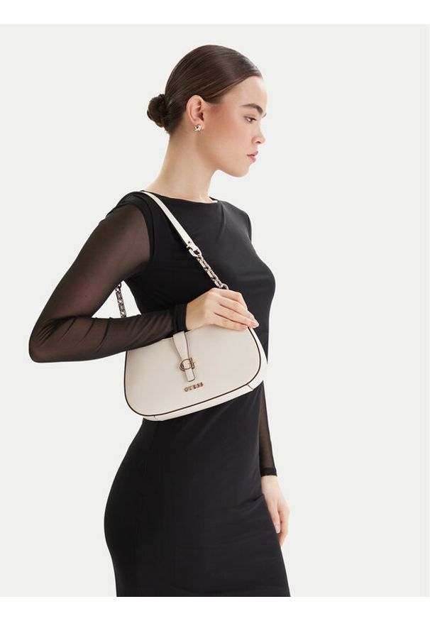 Guess Torebka Carrie HWVG98 96180 Écru. Kolor: kremowy. Materiał: skórzane