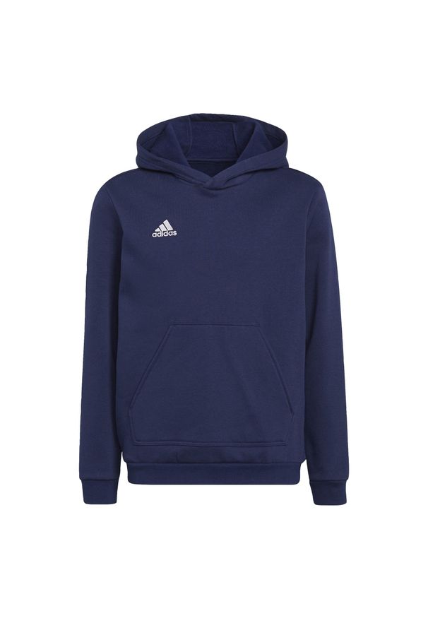 Adidas - Bluza piłkarska dla dzieci adidas Entrada 22 Hoody. Typ kołnierza: kaptur. Kolor: niebieski. Materiał: poliester, bawełna. Sport: piłka nożna