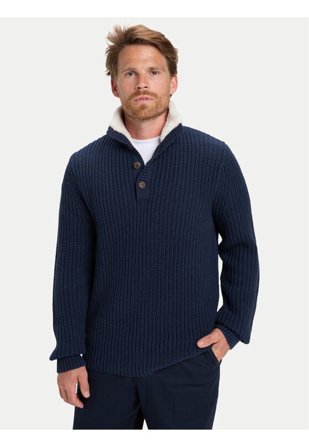 Quiksilver Sweter Boulevard EQYSW03328 Granatowy Regular Fit. Kolor: niebieski. Materiał: bawełna