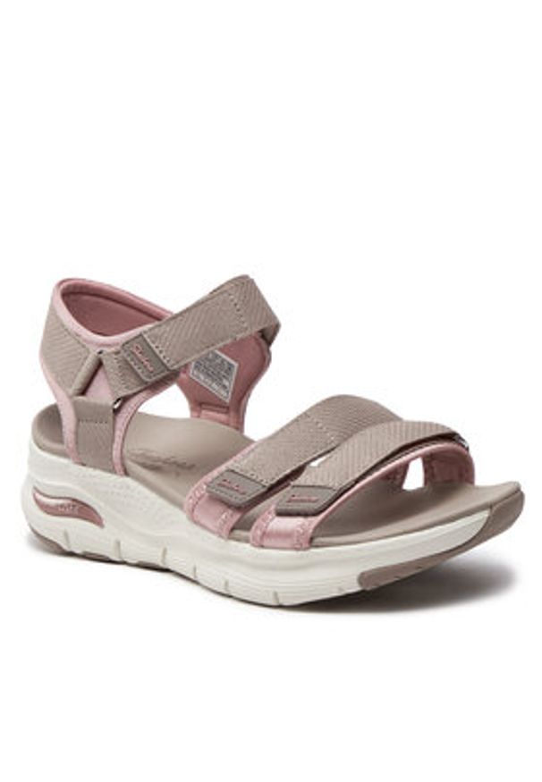 skechers - Skechers Sandały Arch Fit-Fresh Bloom 119305/TPPK Beżowy. Kolor: beżowy. Materiał: materiał