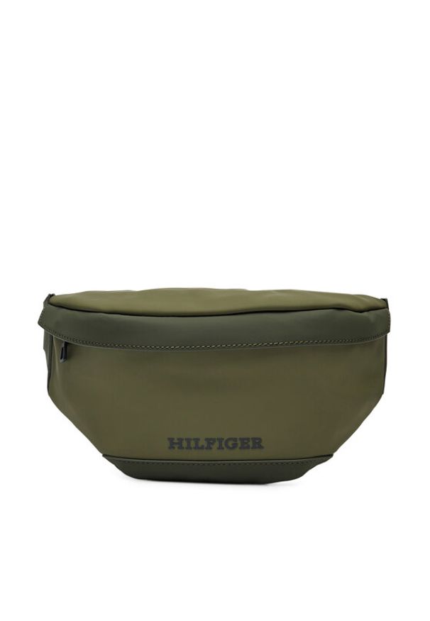 TOMMY HILFIGER - Tommy Hilfiger Saszetka nerka Monotype Pu Bumbag AM0AM12603 Khaki. Kolor: brązowy. Materiał: skóra