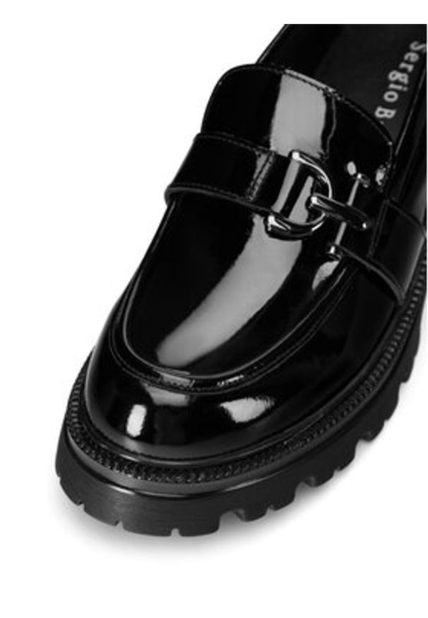 Sergio Bardi Loafersy WI33-E1089-01SB Czarny. Kolor: czarny. Materiał: lakier, skóra