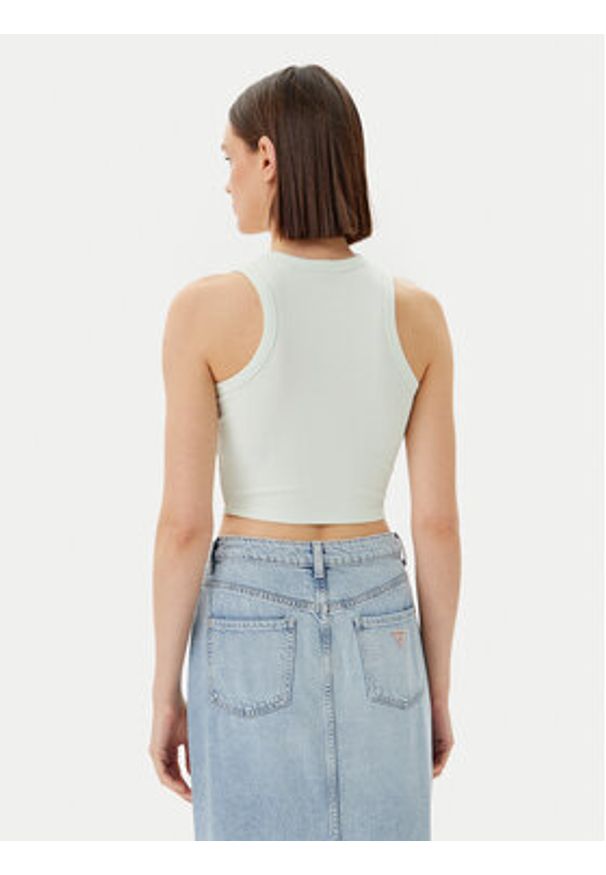 Guess Top V3GP19 K8RT2 Écru Slim Fit. Materiał: wiskoza