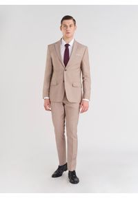 Pako Lorente - PAKO LORENTE – Beżowa wełniana marynarka męska. Okazja: na wesele, na ślub cywilny, na komunię. Kolor: beżowy. Materiał: wełna. Styl: boho #5