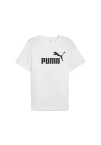 Koszulka męska Puma Ess No.1 Logo Tee. Kolor: biały. Materiał: jeans. Długość: krótkie