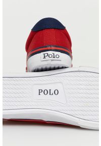 Polo Ralph Lauren Tenisówki męskie kolor czerwony. Nosek buta: okrągły. Zapięcie: sznurówki. Kolor: czerwony. Materiał: guma #3