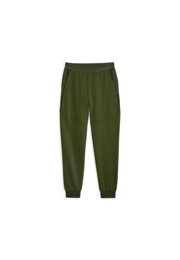 Spodnie Dresowe Sportowe Męskie Puma Tech Fl. Kolor: wielokolorowy, zielony. Materiał: dresówka. Styl: sportowy