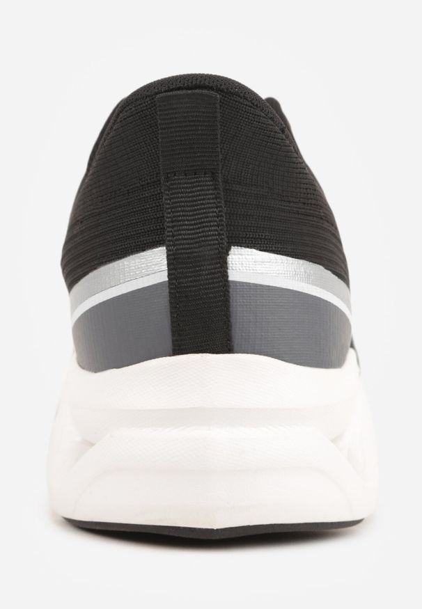 Born2be - Czarne Buty Sportowe na Grubej Geometrycznej Podeszwie Alexusa. Okazja: na co dzień. Kolor: czarny. Materiał: jeans, dresówka. Wzór: geometria