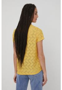 JDY - Jacqueline de Yong - T-shirt. Okazja: na co dzień. Kolor: żółty. Materiał: dzianina. Styl: casual #3