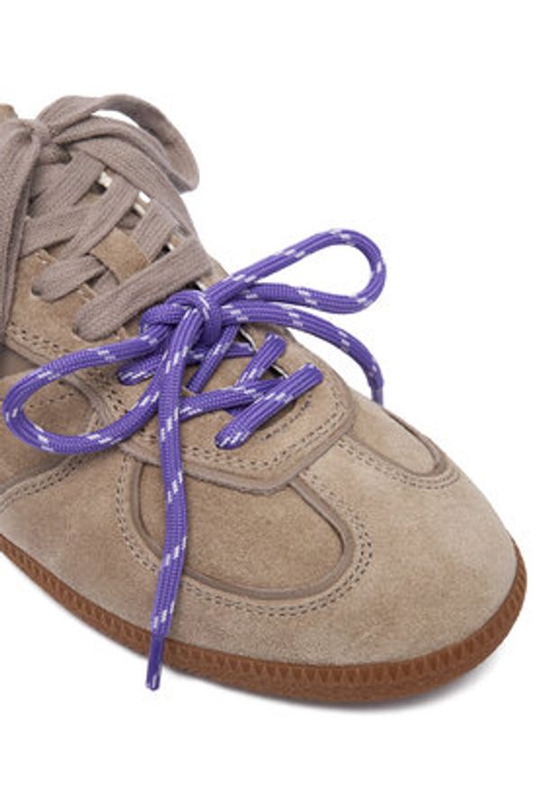 Nokwol Sneakersy August Beżowy. Kolor: beżowy. Materiał: zamsz, skóra