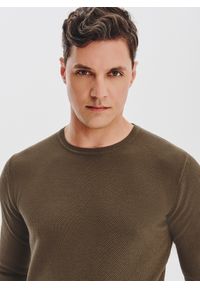 Pako Lorente - PAKO LORENTE - Brązowy sweter męski o-neck. Kolor: niebieski, brązowy. Materiał: bawełna. Sezon: jesień #4