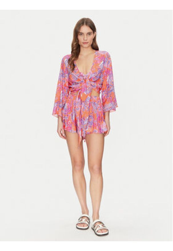 Guess Bluzka E5GH01 WH3X2 Kolorowy Regular Fit. Materiał: wiskoza. Wzór: kolorowy