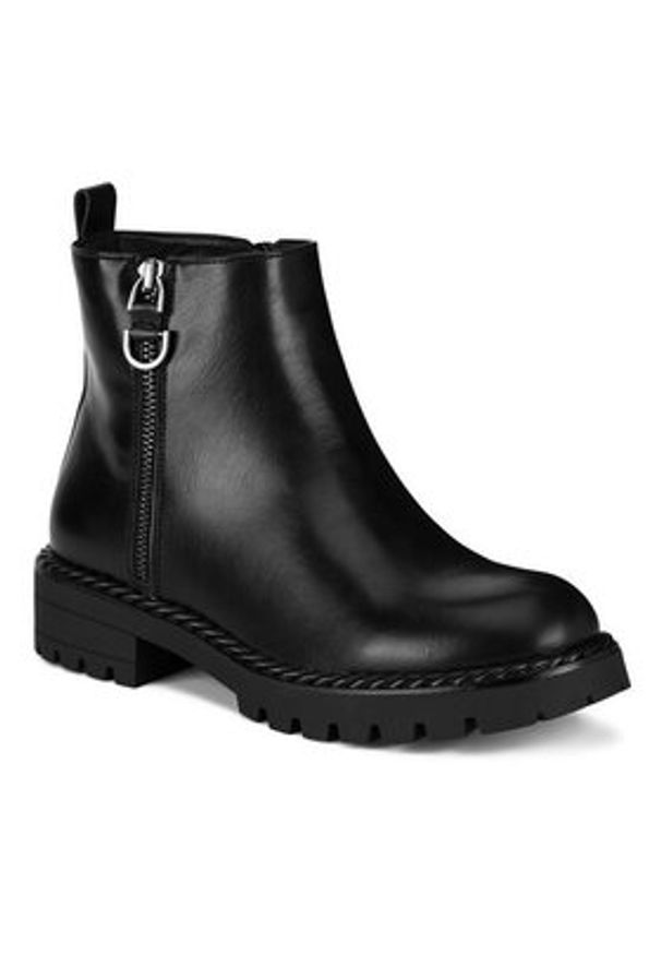 DeeZee Botki WS6116-12 Czarny. Kolor: czarny. Materiał: skóra
