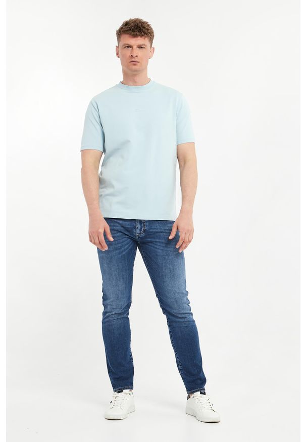 Karl Lagerfeld - T-shirt męski z tłoczonym logo KARL LAGERFELD