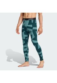 Adidas - Legginsy bazowe Multi Synthetic Base Layer. Kolor: niebieski. Technologia: ClimaCool (Adidas). Sport: turystyka piesza