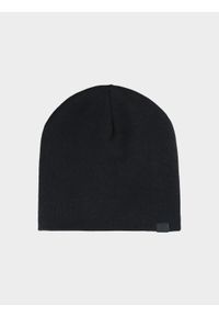 4f - Czapka beanie dziecięca - czarna. Kolor: czarny. Materiał: materiał, syntetyk. Sezon: zima. Styl: sportowy, klasyczny