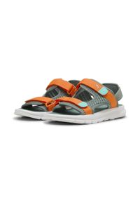 Puma - Sandały młodzieżowe PUMA Evolve PUMA Green Moon Orange Glo Aquatic. Kolor: pomarańczowy, zielony, żółty, wielokolorowy. Sezon: lato. Styl: młodzieżowy #2