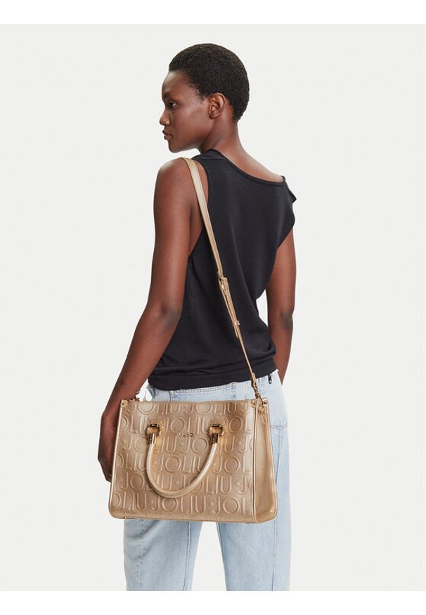 Liu Jo Torebka Ecs M Satchel AF5008 E0538 Złoty. Kolor: złoty. Materiał: skórzane