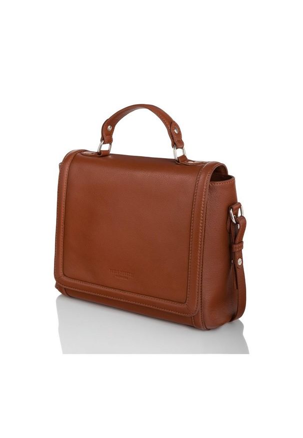 Listonoszka kamelowa PAOLO PERUZZI IN-21-LBR. Materiał: skórzane. Styl: casual, klasyczny, elegancki, młodzieżowy