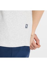 Koszulka męska New Balance MT53905AHH – szara. Kolor: szary. Materiał: bawełna, dresówka. Wzór: aplikacja #4