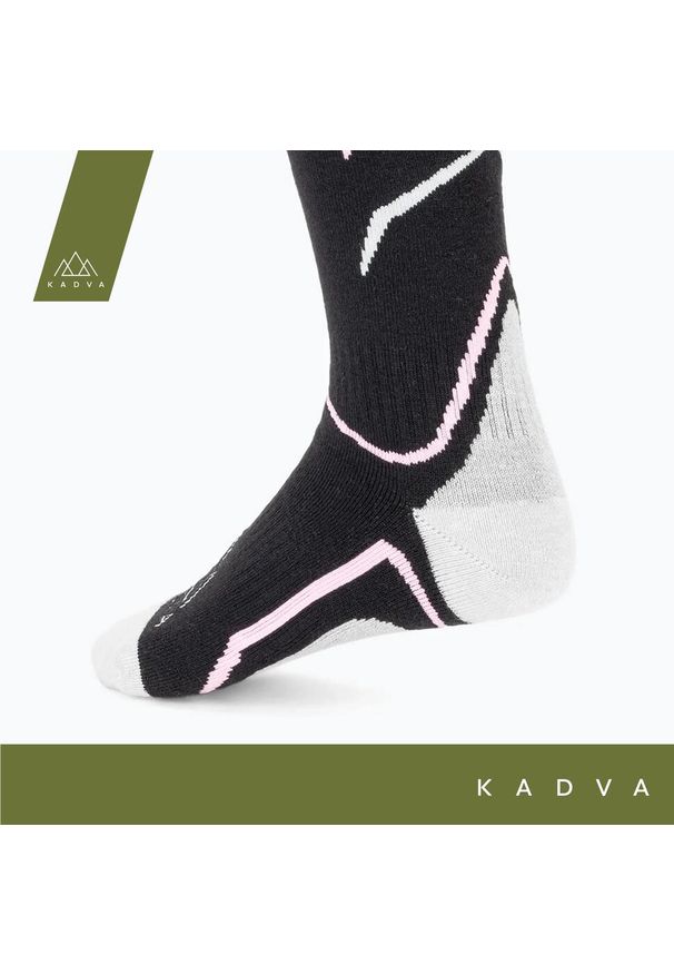 Skarpety narciarskie damskie KADVA Woolan W. Kolor: czarny. Sport: narciarstwo